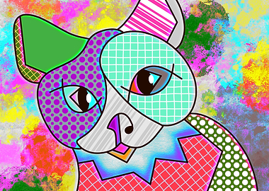 Cubism Fish Eyed Cat