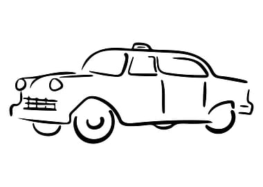 Cab Line Art Minimal