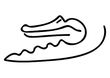 Alligator Line Art Minimal