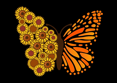 Floral Butterfly Sunflower