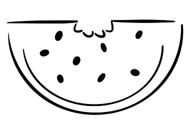 Watermelon Line Art