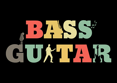 Retro Bass Guitar Player