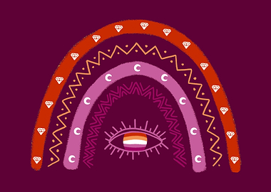 Lesbian Pride Boho Rainbow