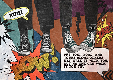 Pop art Rumi typography