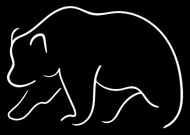 Bear Line Art Minimal
