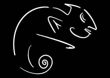 Chameleon Line Art Minimal