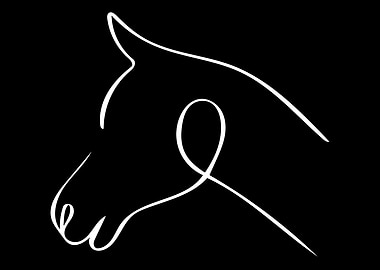 Horse Line Art Minimal