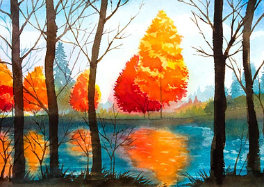 Autumn Crimson Forest