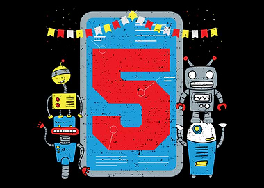 Kids Robot 5th Birthday
