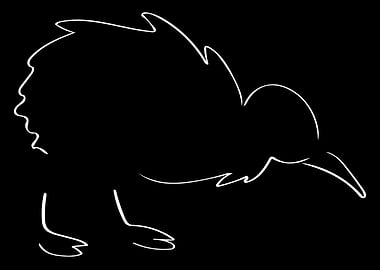 Kiwi Line Art Minimal