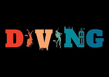 Retro Scuba Diving Vintage