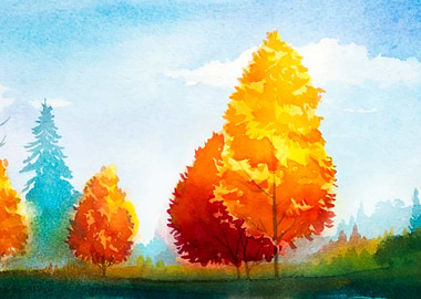 Autumn Amber Leaves