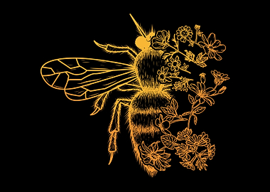 Flower Bee Lover Honey