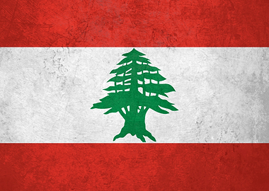 Flag of Lebanon on Wall