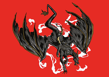 Cowboy riding dragon