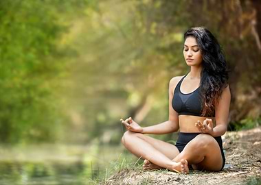 Yoga on a rock