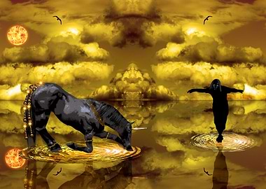 Licorne noire reverence