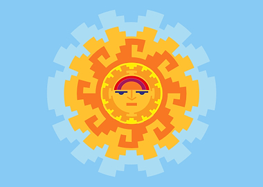Inca Ethnic Sun Symbol