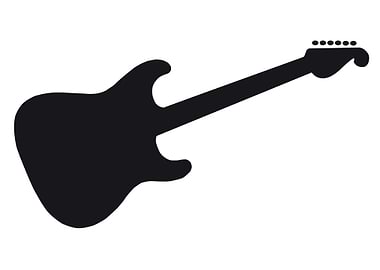 Isolated Guitar SIlhouette