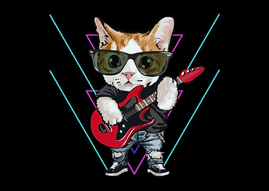 Cat Rock and Roll Guitar