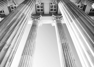 Marble Columns Athens BW 1
