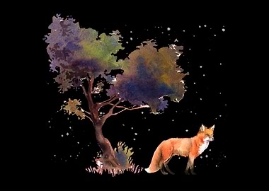 Beautiful Fox Animal Tree