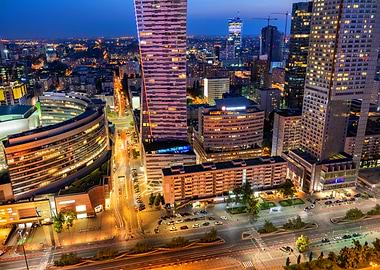 Warsaw City By Night