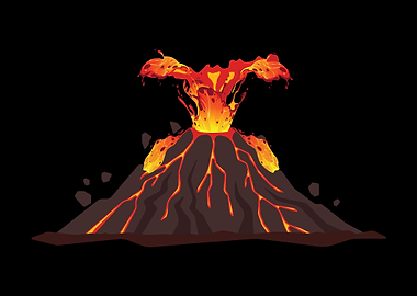 Volcano Lava Girls Boys