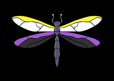 Nonbinary Pride Dragonfly