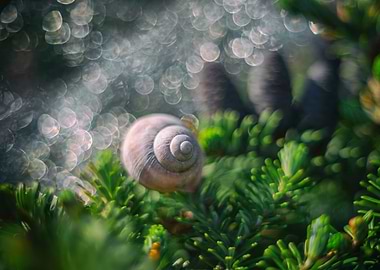 Snail shell in the forest