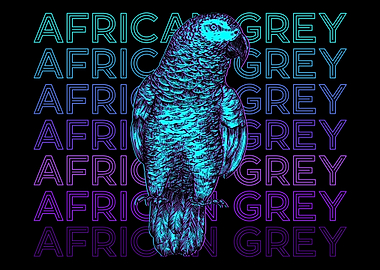 African Grey Parrot Retro