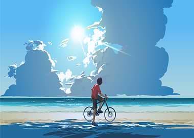 summer ride by the beach