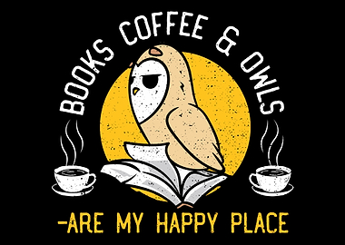 Books Coffee Owls