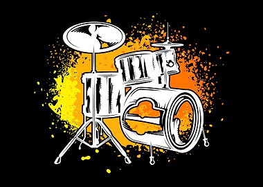 Colorful Drum Set Music