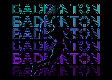 Badminton Player Retro