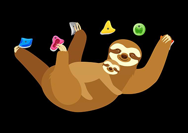 Climbing Sloth Mama Kid