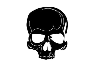 Hand draw skull black and