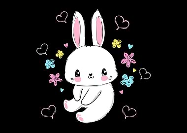 Bunny Flowers Girls Women