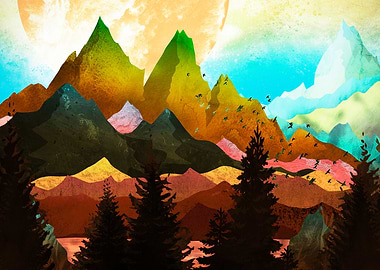 The colorful mountains by