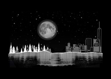 Skyline City Moon Lake