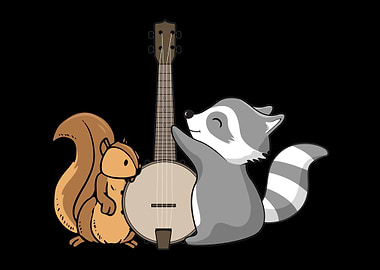 Squirrel Raccoon Banjo