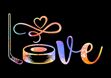 Love Ice Hockey Puck