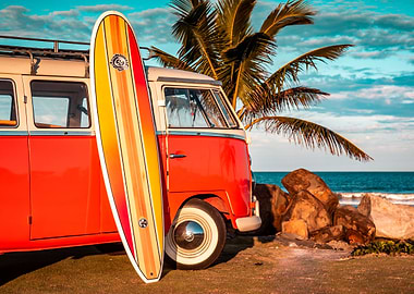 Van on the beach
