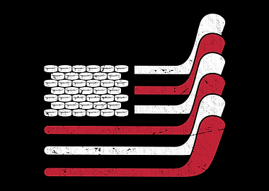 American Flag Ice Hockey