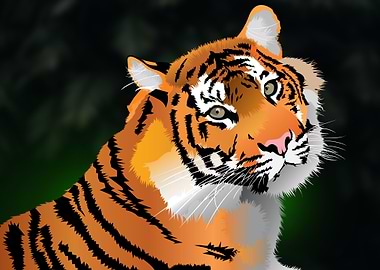 Tiger with Curious Eyes