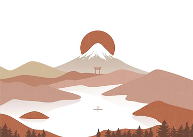 Mount Fuji Flat Landscape