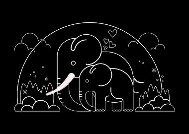 Minimalistic Art Elephant