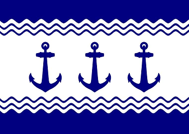 Navy Blue White Anchor