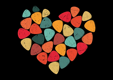 Heart Guitar Pick Music