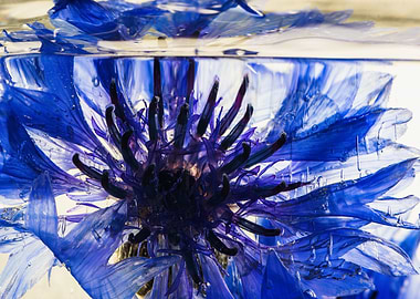 Blue cornflower in ice 3